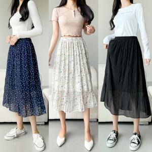 [당일출고!]  밴딩 플리츠 롱 스커트  8종 택1 _(2-101~3)