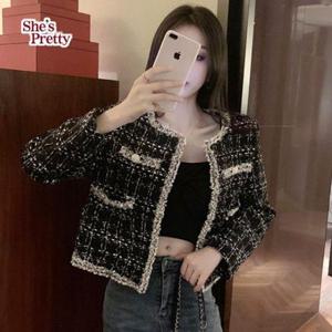 [쉬즈프리티]블랙라벨트위드자켓