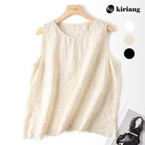 [키리앙][키리앙] 다니 자수 민소매 블라우스