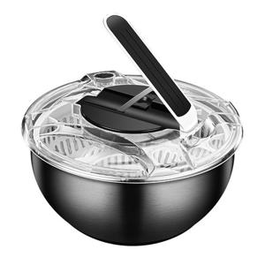 자동 야채탈수기 주방용품 스텐 푸쉬 야채짤순이 상추 캠핑 야채물기제거 채소짤순이 물兮 물털기 L281