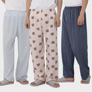 남성 남녀공용 포포면 9부 여름 잠옷 바지 파자마 WFI0OIG