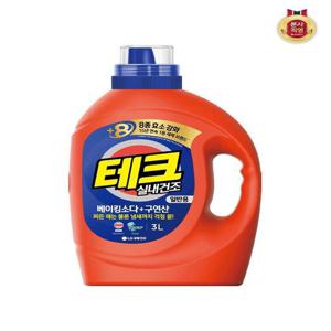 [테크]테크 베이킹소다+구연산 실내건조 액체세제 일반 용기 3L