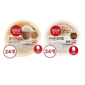 [CJ] 햇반 윤기가득쌀밥 210g x24개+구수한 잡곡밥 210g x24개