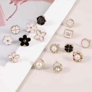 [커버풀]레이디 매너 브로치 10P 오픈방지 단추 옷핀 미니 고정 핀 브로찌 매너 뱃지 옷고정핀