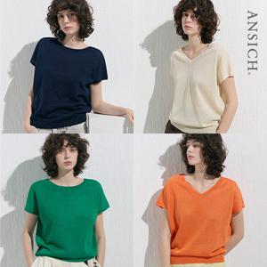 [안지크]26SS 샤이니 시퀸 인견 블렌디드 반전 니트 3종