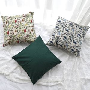 플라워 린넨 쇼파 쿠션 2매세트 (45x45 솜포함)