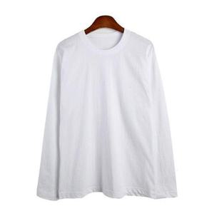 기본형 긴팔티-화이트 남성용 라운드 면티셔츠
