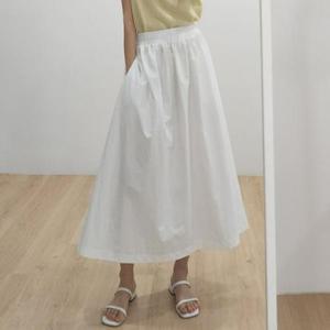 [헤이데이즈]1186 맥시 롱 플레어 밴딩 풀 롱 바스락 나일론 아노락 스커트 / 빅사이즈 화이트 치마