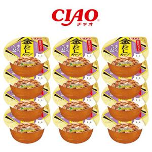 이나바 CIAO 금빛육수컵 참치&가츠오부시 70g x 12개