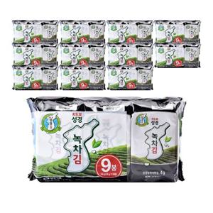 [지도표 성경김/본사운영] 녹차 도시락김 식탁김 4g 108봉 (9봉 12세트)