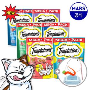 템테이션 풍미가득 소고기맛 180gx2팩+일반맛 2팩(총4팩)+고양이낚시대+베베숲물티슈1팩