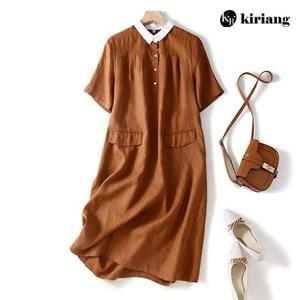 [키리앙]리멤버 셔츠형 린넨 원피스