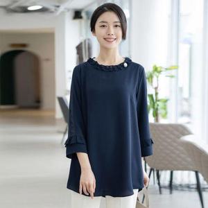 [모슬린]엄마옷 프릴 라운드 블라우스 MQG126329 마담/미시옷/중년여성의류/빅사이즈/50대/60대여성옷