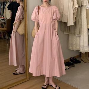 [몽드]퍼프소매뒷단추롱원피스 mde2300488