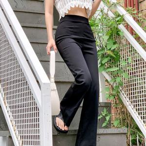 [MADE/자동보정!]통모짜 블랙 핀턱 부츠컷 팬츠