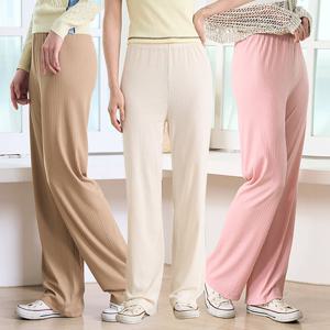 (1+1)여성 캐쥬얼 데일리 플리츠 와이드 밴딩 팬츠