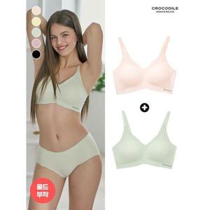 [크로커다일 이너웨어]에어라이트 몰드부착 스트랩 심리스브라 1+1 택1