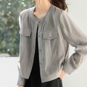 [패션시그널] 라운드넥 포켓커버 썸머자켓 8C8C02