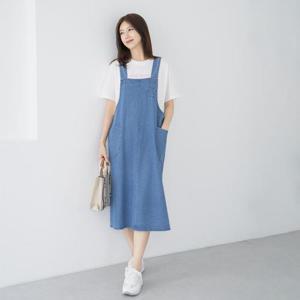 엄마옷 마담4060 레이어드데님원피스-QOP2505022-