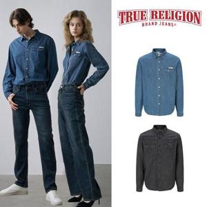 [2종세트] 트루릴리전 25FW 남여 가을 프린트 데님셔츠 2종