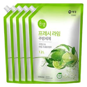 순샘 라임 주방세제 리필 1.2L X 5개 WFKMMPG