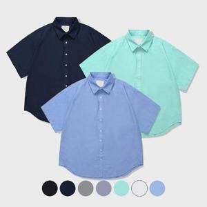 [화이트빌딩]남자 반팔 셔츠 남성 남방 여름 옥스포드 체크 스트라이프 하와이안 남방 빅사이즈