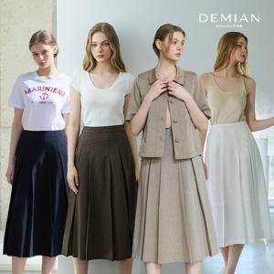 [데미안(DEMIAN)] 26SS 아카이브 린넨 블렌딩 테일러드 플리츠 스커트 1종