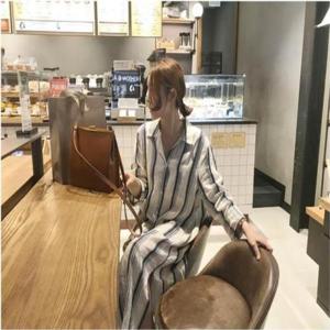 특가 여름 원피스 스트라이프 롱 셔츠