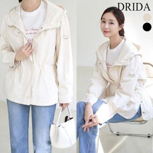 [드리다]여성 봄 여름 얇은 야상 바람막이 후드 점퍼 빅사이즈 사파리 40-50대 미시 캐주얼 출근 모임