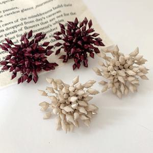 베리영 / 은침 비즈 볼드 플라워 포인트 귀걸이