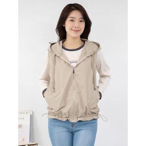 [모슬린]엄마옷 후드 스트링 면 집업 조끼 MQG126565 마담 미시 중년여성 빅사이즈 할머니옷 50대 60대 7..