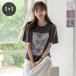 *홈앤특가*[1+1] 나브 페이즐리 반팔 티셔츠