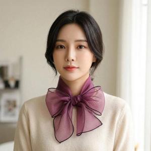 500950 여성 우아한 패션 쉬폰 오간자 스카프