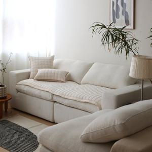 레드 스티치 누빔 저자극 순면 아사 쇼파 패드 - 65X150cm(2인용)