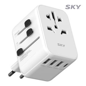 스카이 필 해외 여행용 17W 4포트 멀티 어댑터 플러그 AC 2500W