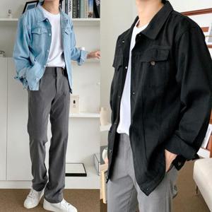 오버핏 데님 자켓 봄 가을 트러커 남녀공용 청자켓 WEE8EC3