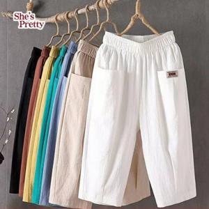 ★타임특가★  [쉬즈프리티] 레미앙7부크롭린넨팬츠(밴딩)