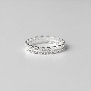 [폭스타일][Silver925] Matt leaf ring