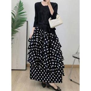 [플라라]플리츠도트티어드원피스+벨트SET