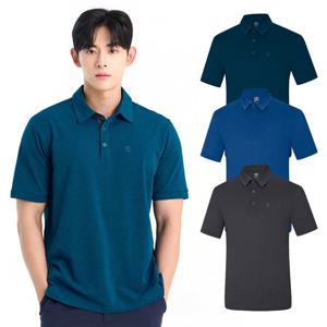 콜핑 남성 시어서커 기본 등산 반팔 카라 티셔츠 KSC058VT3M