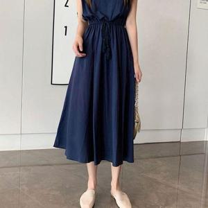 여름데일리룩 여성 여름 민소매 롱 원피스 치마