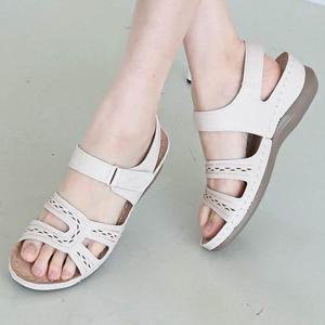 더힐슈즈 펀칭 벨크로 웨지굽 스트랩 여성여자 여름 샌들 5cm sjmr-388