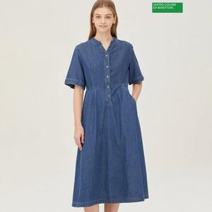 [베네통]해지 라운드 원피스 BAOPE3431