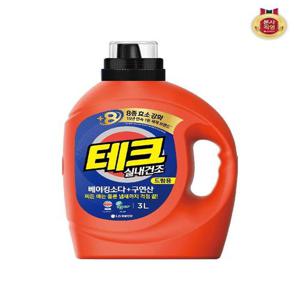 [테크]테크 베이킹소다+구연산 실내건조 액체세제 드럼 용기 3L