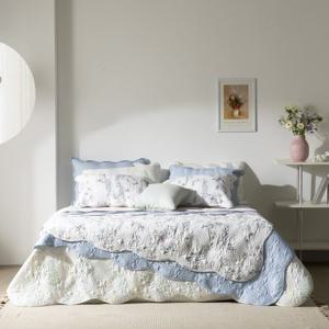 메종노아 SS 플로라 시어서커 워싱 스프레드3장 베개커버3장 세트 총6종