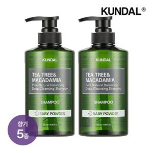 쿤달 티트리 앤 마카다미아 딥 클렌징 지성 샴푸 500ml x2개(향 5종 택 1)