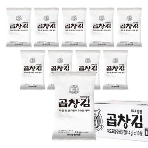 [지도표 성경김/본사운영] 프리미엄 곱창돌김 14g(20매) 10봉
