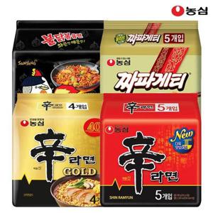 농심 신라면5봉+신라면골드4봉+불닭볶음면5봉+짜파게티5봉