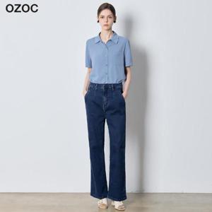 [오조크(OZOC)] 블루샤벳 세미 와이드핏 데님 팬츠 (택가격: 79900원)
