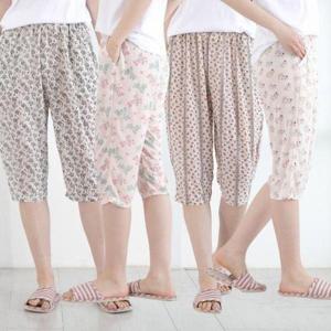 여성 7부 기장 밴딩 통바지 편한 잠옷 홈웨어 작업용 몸빼 팬츠 WFMZXNU